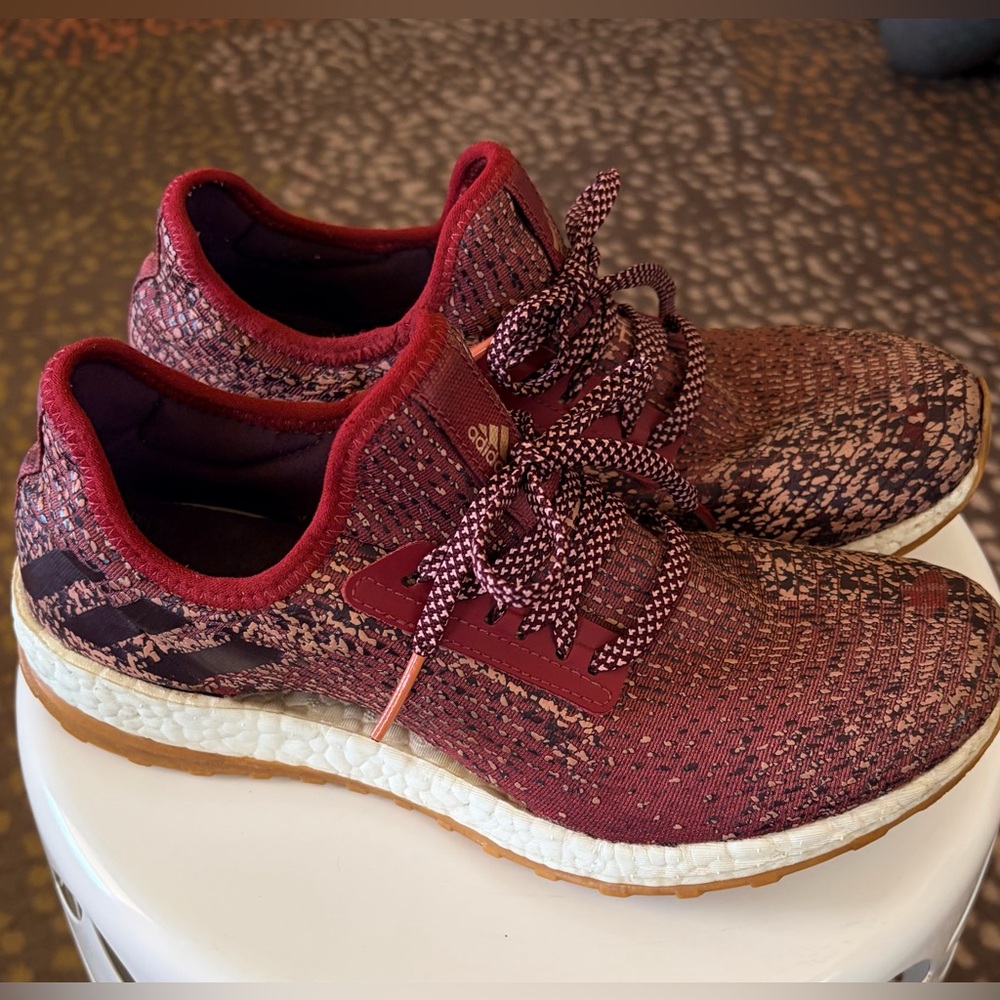 Adidas Women's Burgundy Pure Boost Running Shoes